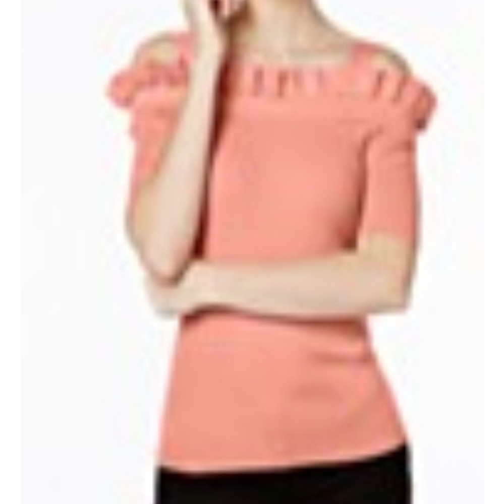 Grace Element's Ruffled Cold Shoulder Top - Picture 11 of 11